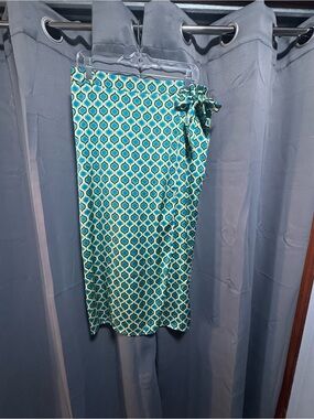 Joie Women’s Teal Geometric Wrap Skirt